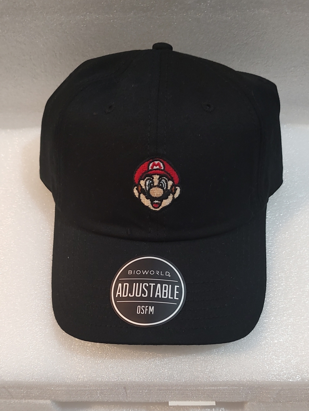 Bioworld Black Baseball Cap with Red Mario Embroidery